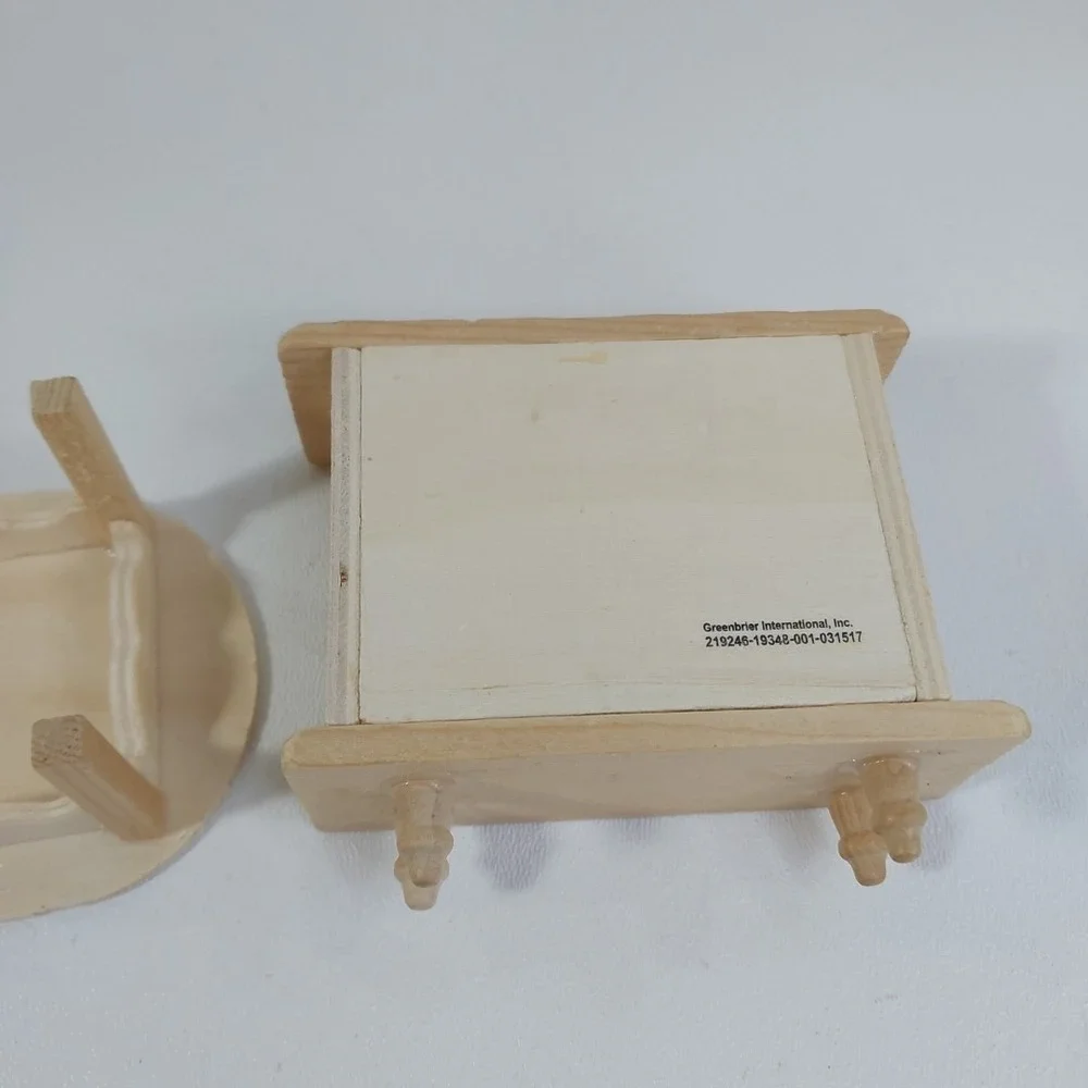 Doll House Furniture Greenbrier Dresser And Table Natural Wood unfinished‎